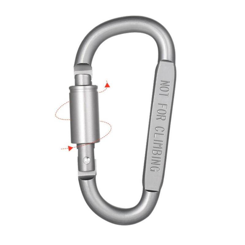 4 Stück Aluminiumlegierung Verriegelungskarabiner Feder-Schnapphaken D-Ringe Verriegelungskarabiner für Outdoor, Camping, Wandern, Angeln