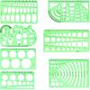 SenseYo 7 Pack Drawings Templates Stencil, Circle Template for Geometric Drawing Stencils, Plastic Clear Circle Stencils Architecture Supplies