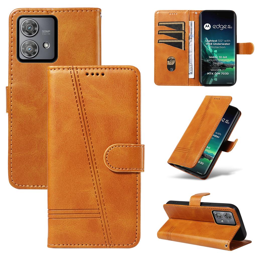 Embossed Lines Cards Solt Wallet Book Leather Case For Moto Edge 40 NEO G32 G54 G84 G04 G24 G14 E40 E30 E20 Flip Stand Cover