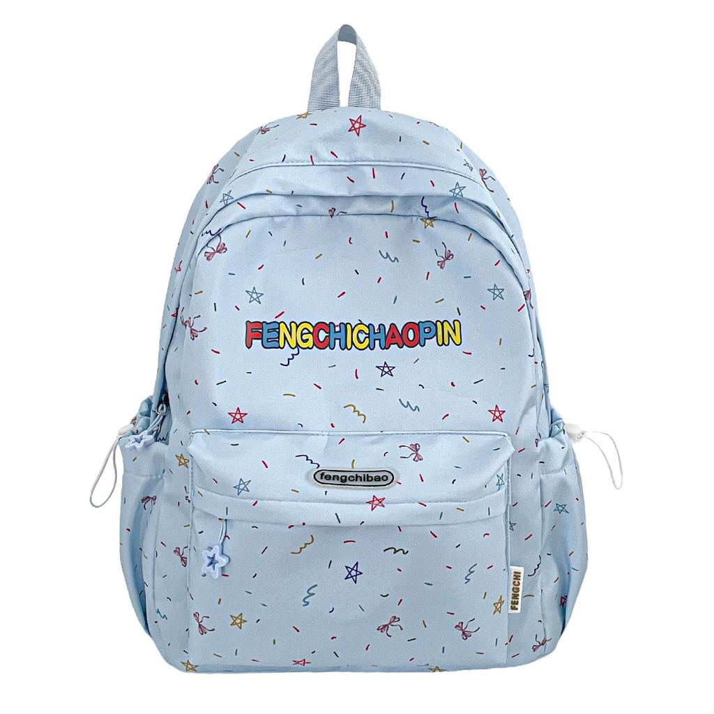 Schoolbag New Schoolbag Female Junior High School Student Star Printing Korean Version Niche Ins Wind Backpack Mori Backpack Large Capacity
