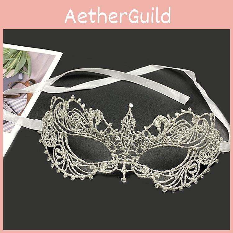 Hollow Costume Party Lace Mask With Water Diamond Decoration Halloween For