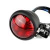 Universal Motorcycle LED Rear Tail Light, Retro Black Metal Brake Stop Lamp for Bobber, Chopper, Cafe Racer