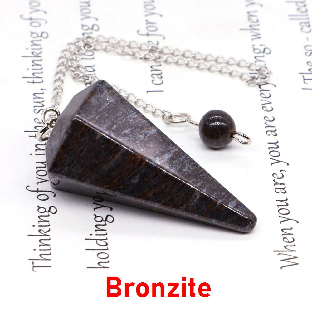 Natural Stone Reiki Healing Pendulum,For Dowsing Spiritual Divination Cone Crystal Quartz Pendulos Small Size Necklace Jewelry
