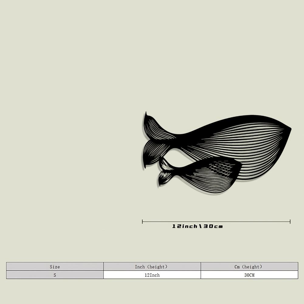 

1pc Laser Cut Blue Whale Metal Wall Art Iron Vintage Decor Rustic Wood Background Easy to Hang for Bedroom Study Christmas Gift Elegant Durable Size/S 30cm/12inch