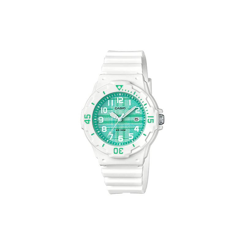 

Casio YOUTH series-LRW disc three-hand ice cream macaron color waterproof quartz movement resin strap Japanese and Korean watch women s LRW-200H-3C зелёный
