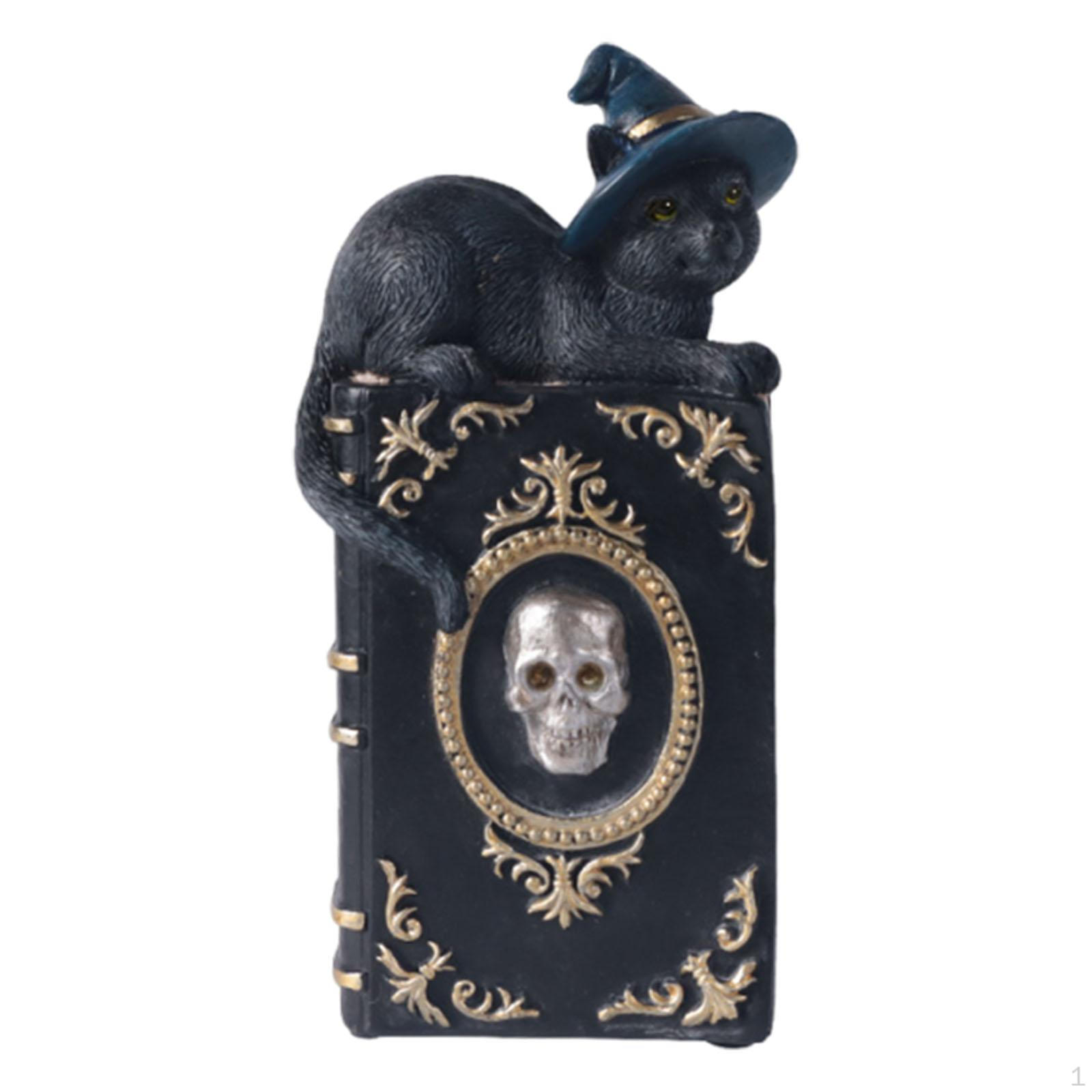 

Статуэтка кошки-ведьмы, фигурка котенка-волшебника, домашний декор, готическая хэллоуинская декорация, смоляная скульптура для