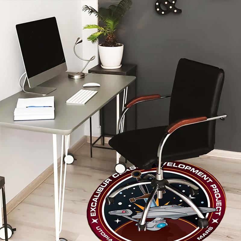 

1pc Excalibur Class Development Project Round carpet, Made of Polyester,Perfect for Decorating Office Chairs, Living Rooms,fplt284 80cm by 80cm