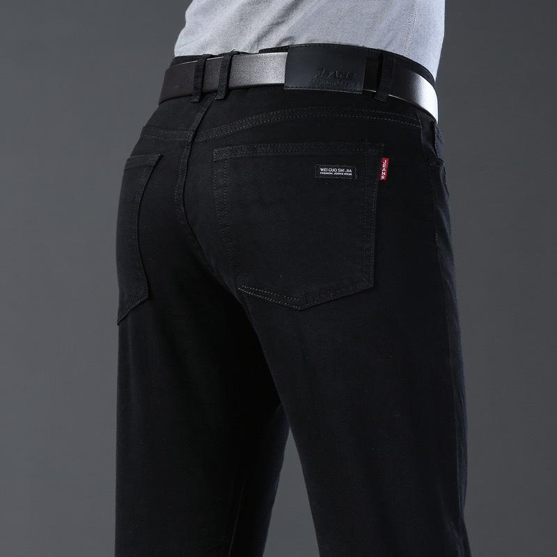 Thin Hao Pai Men's High-End Stretch Denim Jeans: Summer Business Long Pants