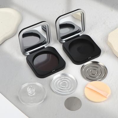 Empty Magnetic Cosmetics Palette Holder Box With Mirror Round Grid 60mm Plate Eyeshadow Blusher Lipstick DIY Powder Makeup Box
