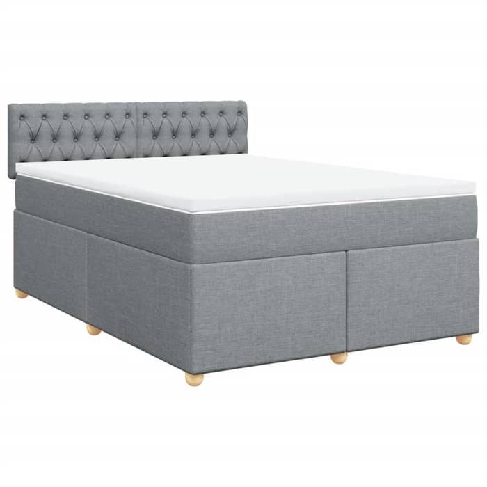 VidaXL Sommier à lattes de lit avec matelas Gris clair 160x200cm Tissu 3286738