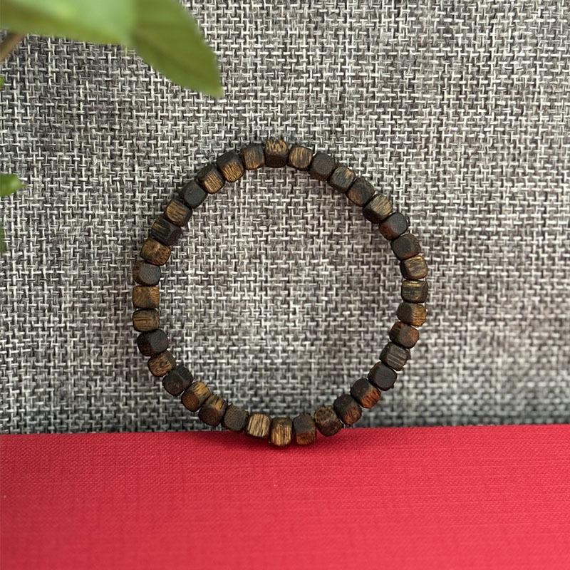 Браслет из квадратных бусин агарового дерева Цинань: Натуральный 0,5 мм Буддийский дизайн Вэньвань