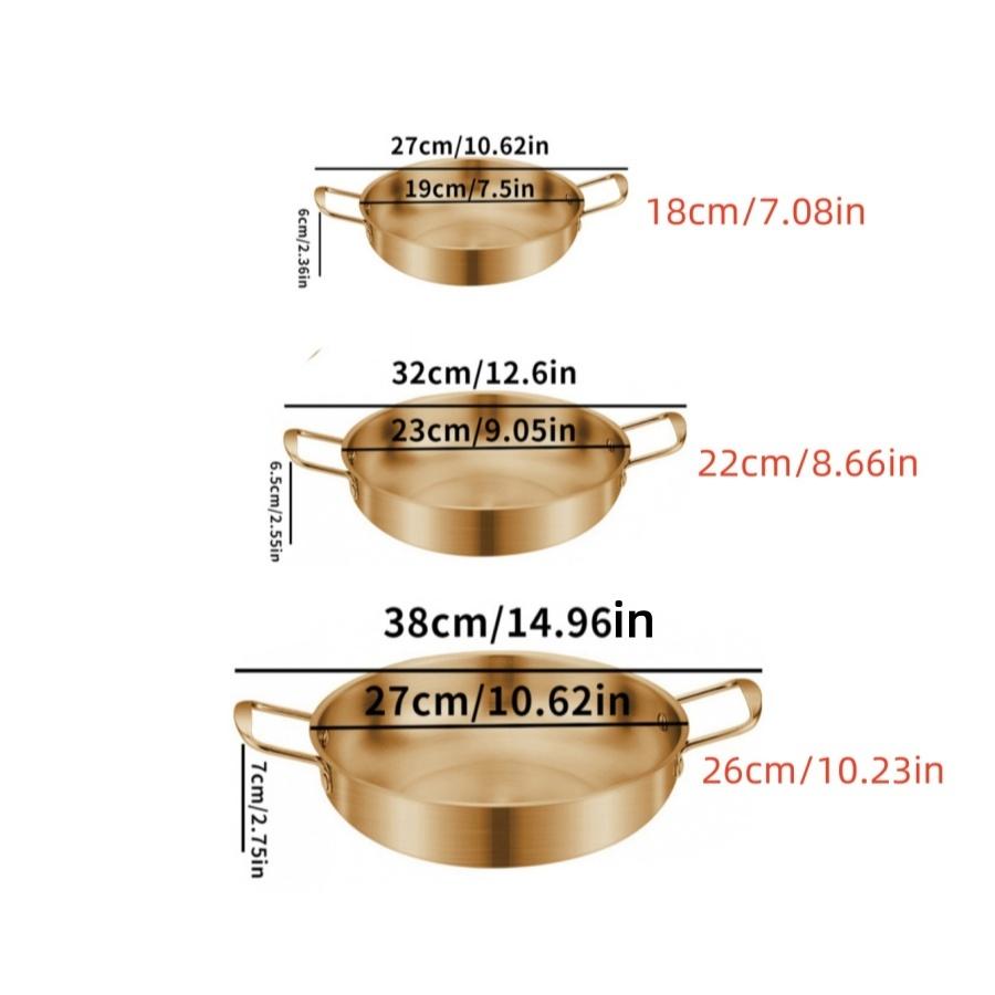 Japanischer Silber Gold Edelstahl Doppelgriff Nudelsuppe Kochtopf Mini Hot Pot 18-26CM