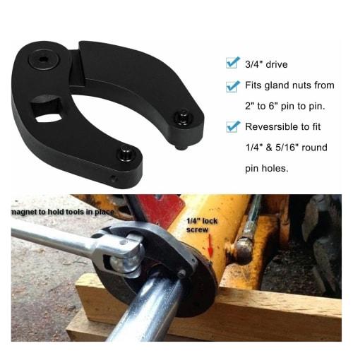 1266 Nastavitelný klíč na matice ucpávky 7463 Klíč na matice ucpávky Sada klíčů na hydraulické válce pro zemědělské stavební stroje a zemědělské nakladače