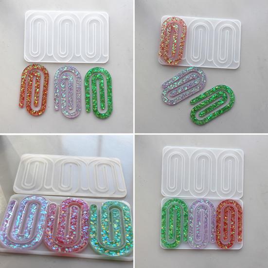 Paper Clip Bookmark Mold Flexible Silicone Mold Resin Craft Mold for DIY Paper Clip Bookmarks Album Clips Business Card Clips