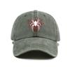 Top Water Washed Old Printed Baseball Cap Adult Versatile Hot Selling Spider Printed Water Washed Old Soft Top Sunshade Baseba