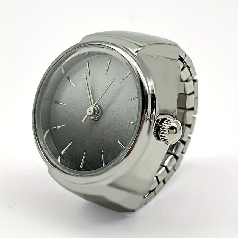 

1PC Advanced Cool Wind Watchable Time Ring Watch, Small and Popular Round Pointer Finger Watch Exclusive срібний