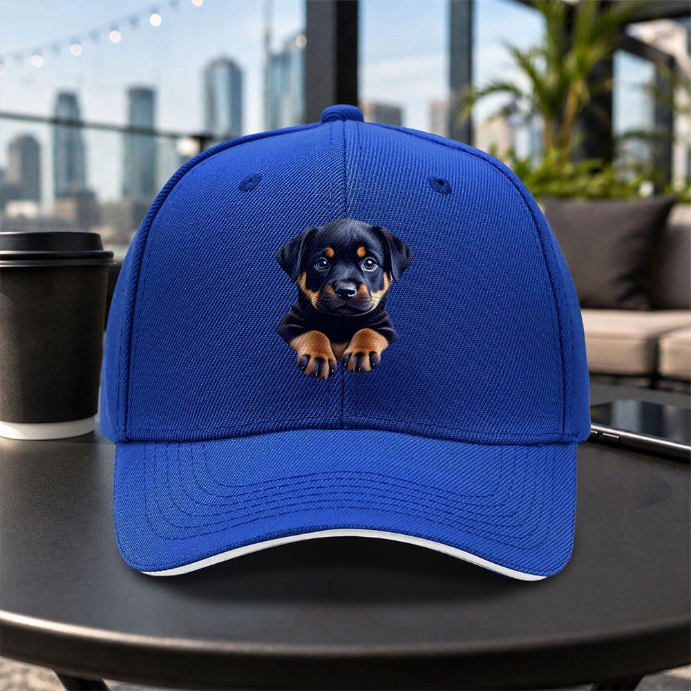 Rottweiler Puppy Baseball Cap Adjustable Duckbill Hat With Rottie Design Lightweight Travel Party Gift Multiple Colors
