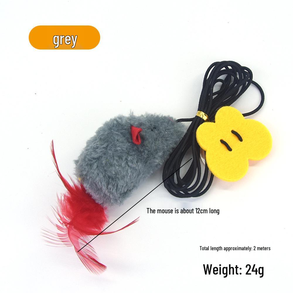 Interactive Hanging Squeaky Mouse Cat Teaser Toy