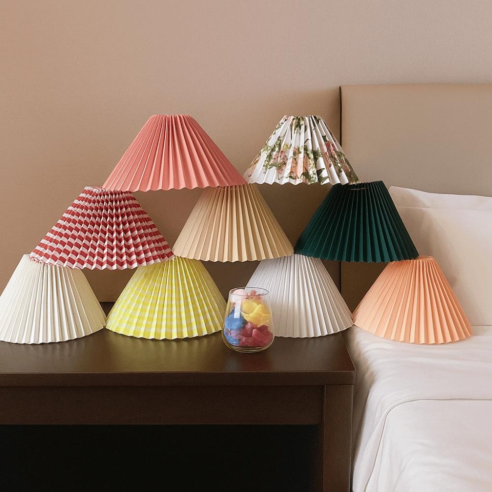 Minimalist Pleated Lampshade Modern Style Table Lamp Cover Washable Light Cover For Pendant Floor Lamp Retro Chandelier Cover