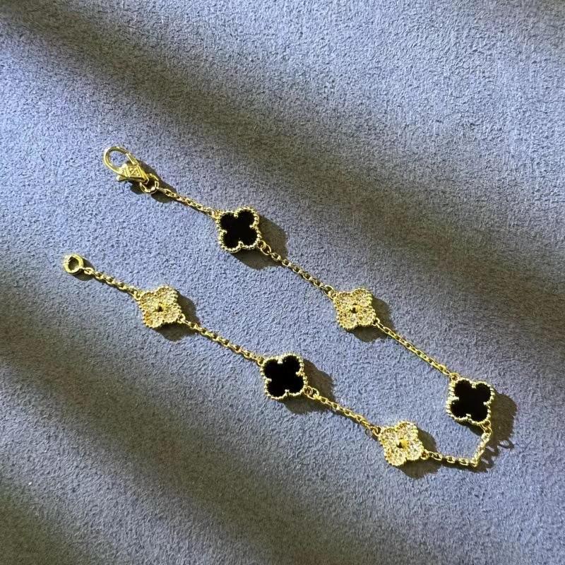 9MM Mini Six-flower Four-leaf Clover Bracelet White Mother-of-pearl Purple Chalcedony CNC Craft Simple and Versatile High-end Bracelet