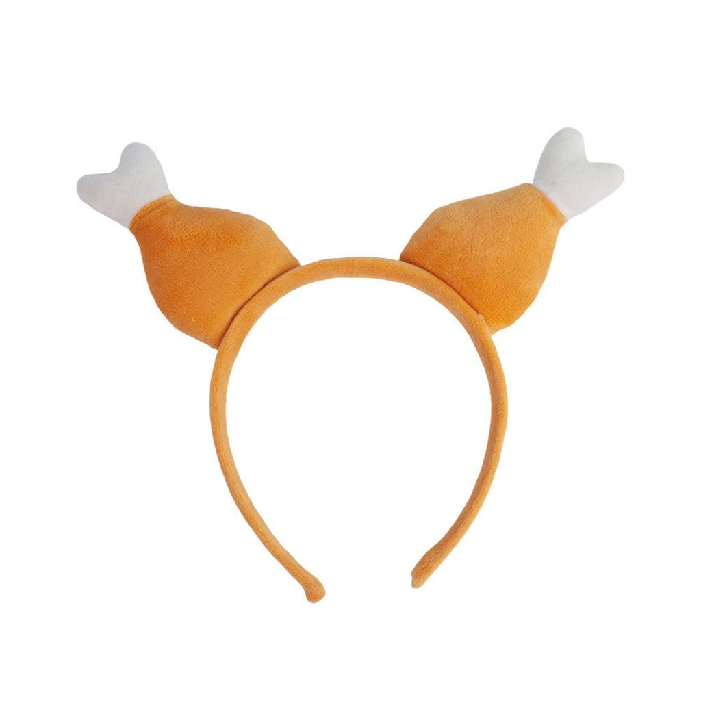 Spoof Turkey Leg Hairhoop Plush Chicken Leg Headband Cosplay Costume Festive Party Headdress Adult Kids Funny Headpieces