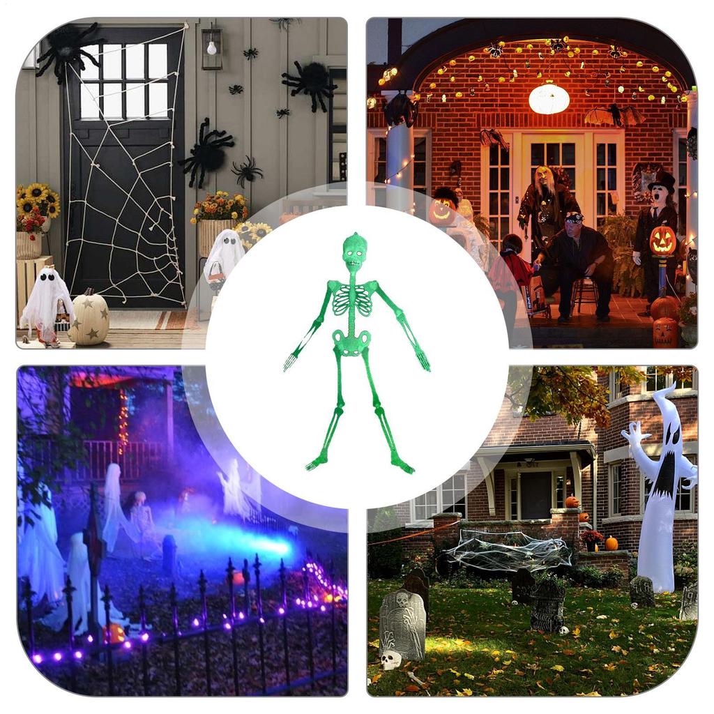 Skeleton Decor 5 Ft Glow In The Dark Skull Bones Halloween Hangable Skeleton Decorations For Party Yard Garden Wall Haunted