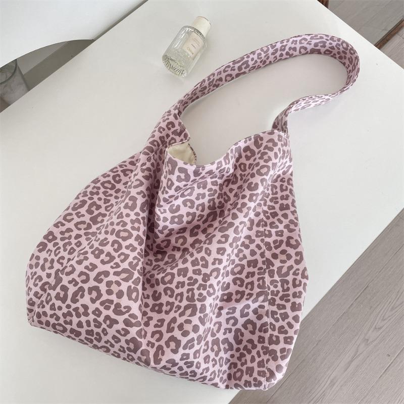

Early autumn new niche design shoulder bag suede leopard print tote bag large capacity trendy women s bag рожевий
