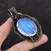 Milky Opal Pendant Copper Wire Wrapped Pendant Handmade Pendant Copper Jewelry Amazing Pendant Wire Wrapped Gemstone Jewelry Gift For Mother