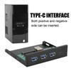 3-Port USB3.0 + 1 Port USB3.1 TypE C Interface Alloy Expansion Card Panel Black