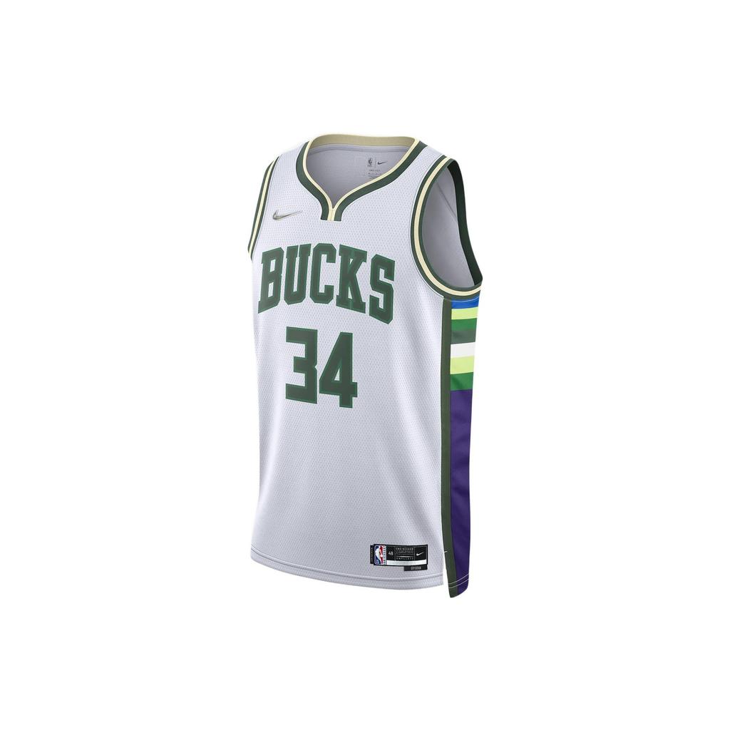 Nike Nba Milwaukee Bucks City Edition Giannis Antetokounmpo 34 Dri FIT Swingman Jersey DB4035-100