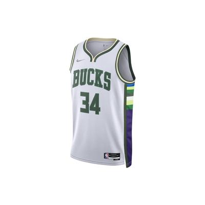 Nike Nba Milwaukee Bucks Edición Ciudad Giannis Antetokounmpo 34 Camiseta Swingman Dri-FIT DB4035-100