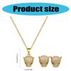 Practical Sturdy Steel Necklace And Earring Set Featuring Zircon Leopard Designs Fashion Accessory Party Supplies