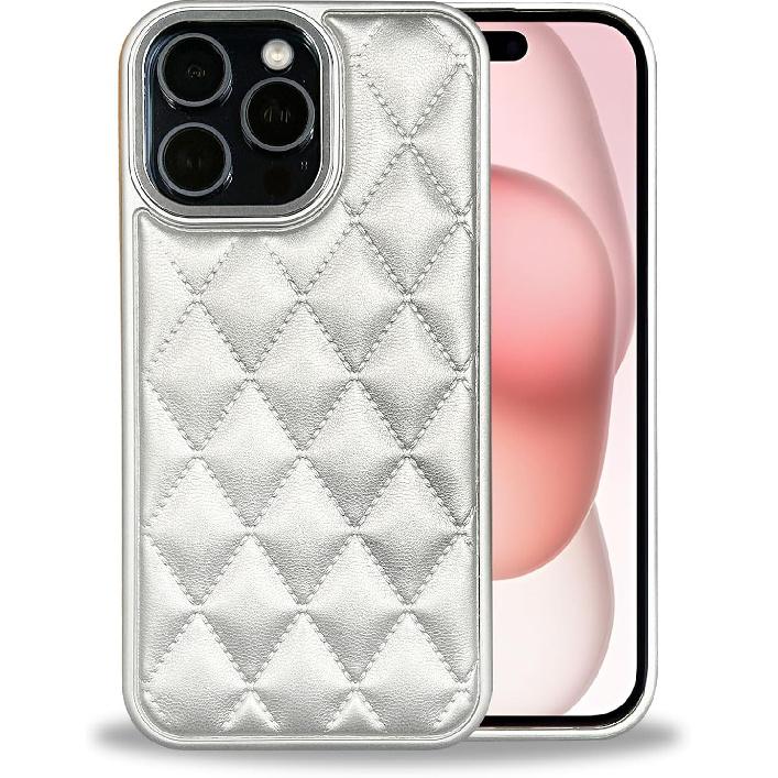 for iPhone 16 Pro Case, Military-Grade Protection, All-Around Shockproof Corners, Stylish Leather Phone Case for iPhone 16 Pro - Silver