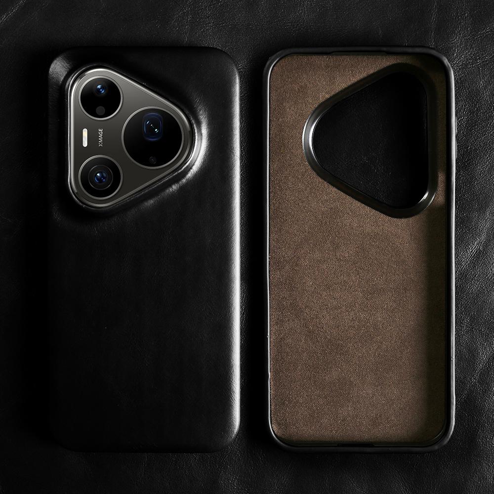 Capa de Celular de Couro Genuíno de Luxo para Huawei Pura 90 Pro Max 80 Ultra Mate 80 Pro Max 70 RS 30 40 50 60 Pro Capas Traseiras Bolsa