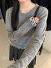 Korean Style Sweet Autumn/Winter 2025 Lace Polka Dot Knit Cardigan Women