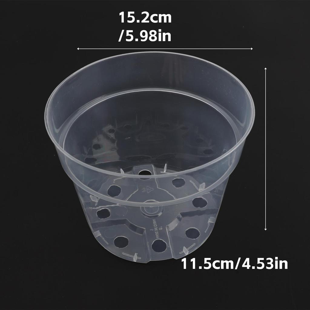 1/5Pcs Round Planter Pot Transparent Orchid Container Plastic Nursery DIY Planter Pot Seedling Cup Household Garden Supplies