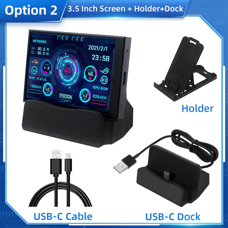 TURZX 3,5 / 5palcový IPS USB sekundární obrazovka pro počítač CPU GPU RAM HDD Monitor Typ C Displej BEZ AIDA64 LCD pro Windows 10 11