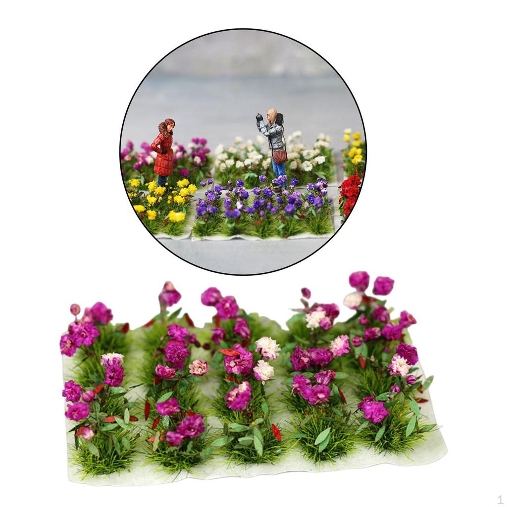 Grass Landscape Modelling Flower Cluster Scenery for DIY Miniature Railway Model