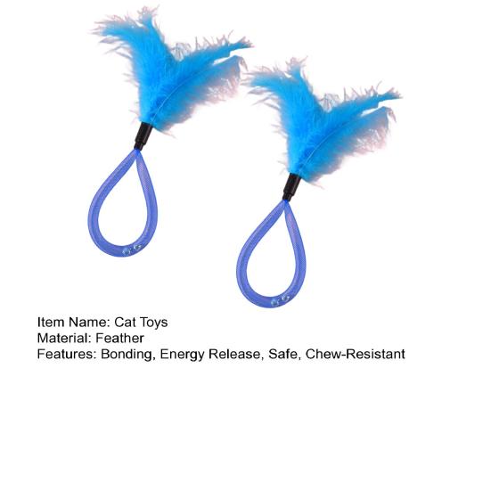 2Pcs Feather Cat Toys with Bells Interactive Spring Teaser Wand for Kittens Cats Interactive Cat Hunting Instinct Play Toy Colorful Pet Supplies