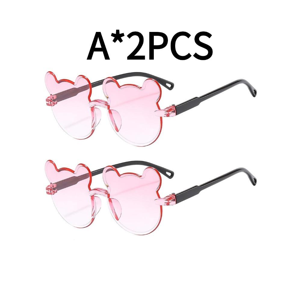 Fashion Children's Bear Cartoon Sunglasses Rimless Cartoon Bear Shape Sunglasses For Boys and Girls Children's Glasses