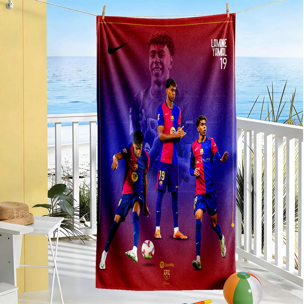 Lamine Yamal Spain Champions Celebration Beach Towel Quick-Dry Soft Microfiber Comfortable Lightweight