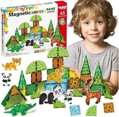 Woopie 3D Magnetic Constructor Educational Rare Animals, 45 Pieces
