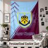 Custom Tapestry Wall Hanging, Burnley Football Personalized Name Text Home Wall Decor