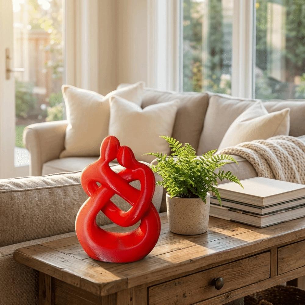 Romantic 3D Printed Figure Abstract Design Couple Embracing Sculpture Couple Ornament  Art Display