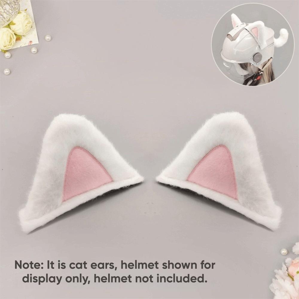 Removable Helmet Cat Ear Decoration Reusable Plush Helmet Accessory  Bicycle Helmet