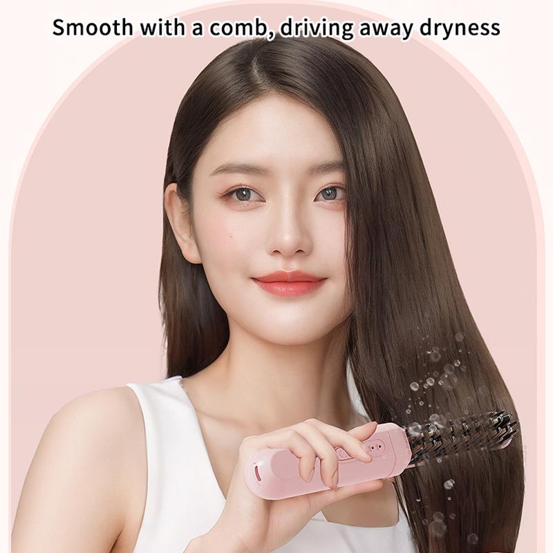 Mini Portable Hair Straightening Comb 2 in 1 Straight Curling Anti Frizz Easy to Carry Travel Friendly Hair Styling Accessory