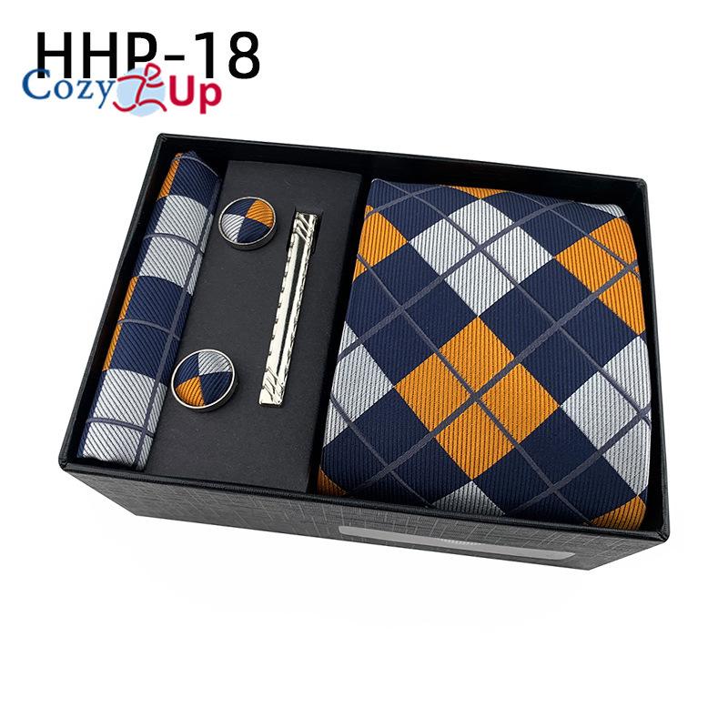 Cozy Up 6 Pieces Set Paisley Men's Tie Including Tie Square Scarf Cuff Tie Clip Gift Box