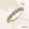 Xiaomi Huitan Fresh Style Floral Ring for Women Two Tone Elegant Versatile Wedding Daily Fashion Accessories Party Rustic Metal Jewelry