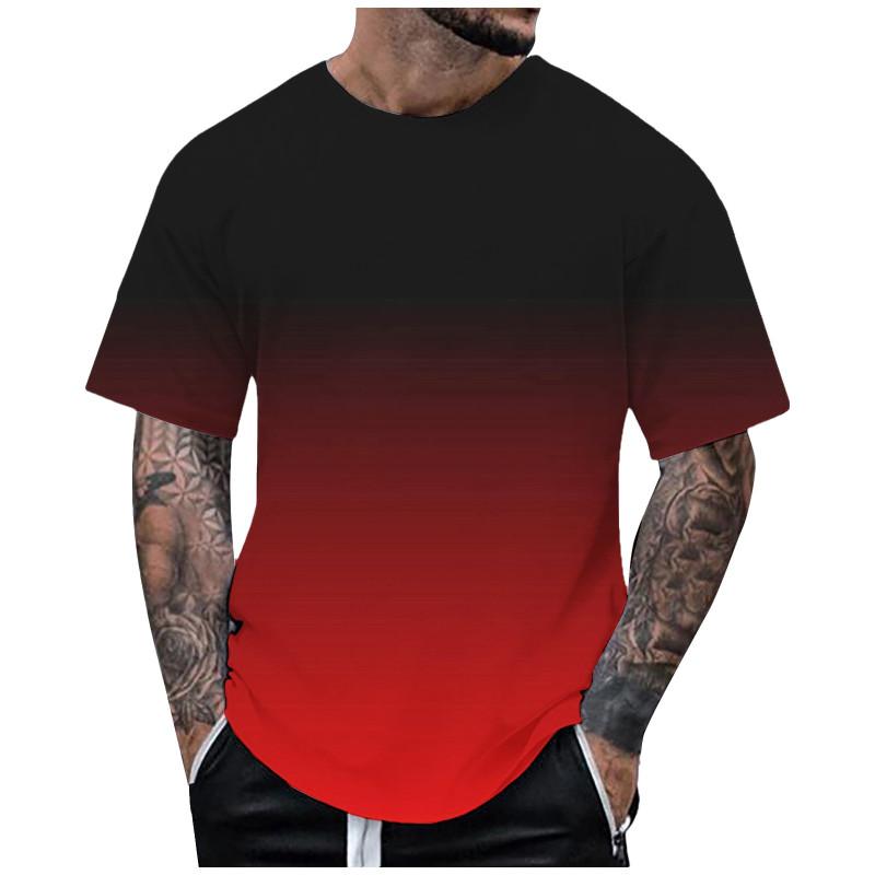 

Футболки для мужчин, комплект, мужские летние спортивные футболки для отдыха, модные лацканы с 3D-градиентом, короткие рукава, круглый V-образный вырез, футболки для мужчин