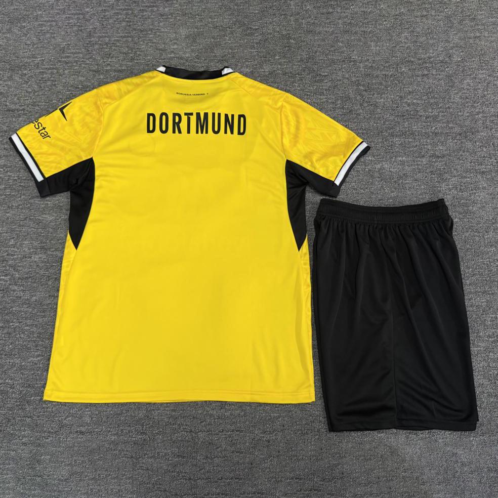 Dortmund Home Quick-Dry Football Kit: Men's & Kids' Jersey Set